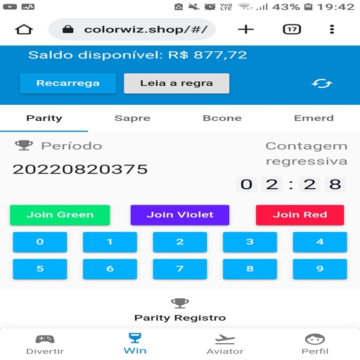 Color Prediction Game Interface